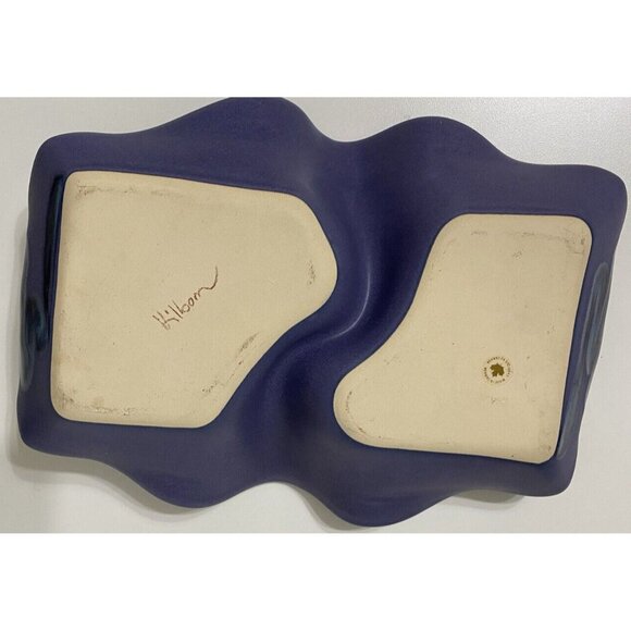 Hilborn Pottery By The Bay Pinch Wave Art Dish Handmade Canada Signed 11.5" - Picture 5 of 8